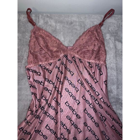 BEBE Pink Slip Dress Y2K 2000s juniors XL - Picture 3 of 5